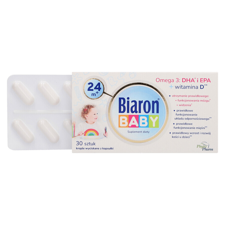 Biaron Baby 24m+, pour les enfants de plus de 2 ans, 30 capsules détachables