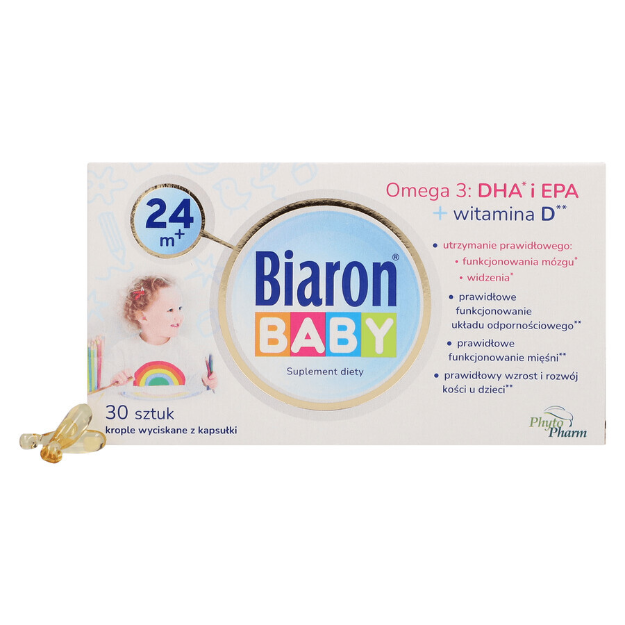 Biaron Baby 24m+, pour les enfants de plus de 2 ans, 30 capsules détachables