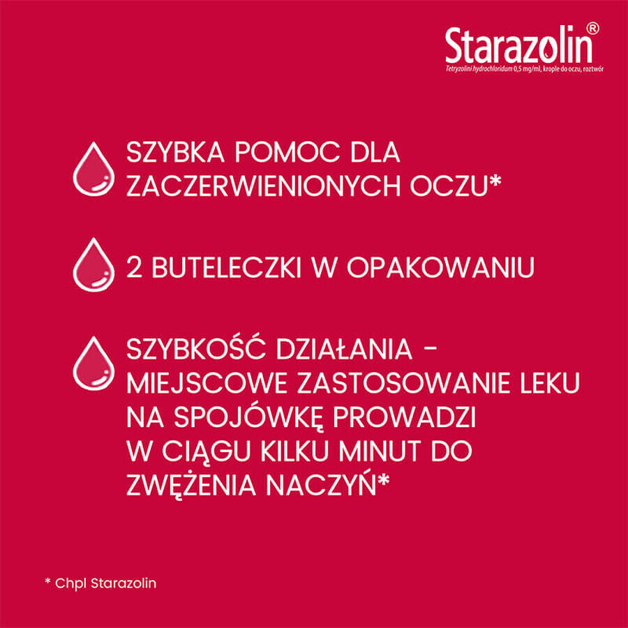 Starazolin 0,5 mg/ml, picături pentru ochi, 2x5 ml