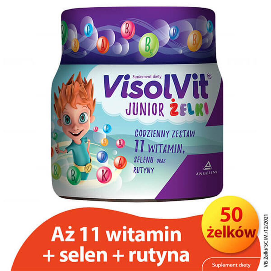 VisolVit Junior, gelatina, sabor fruta, 50 unidades