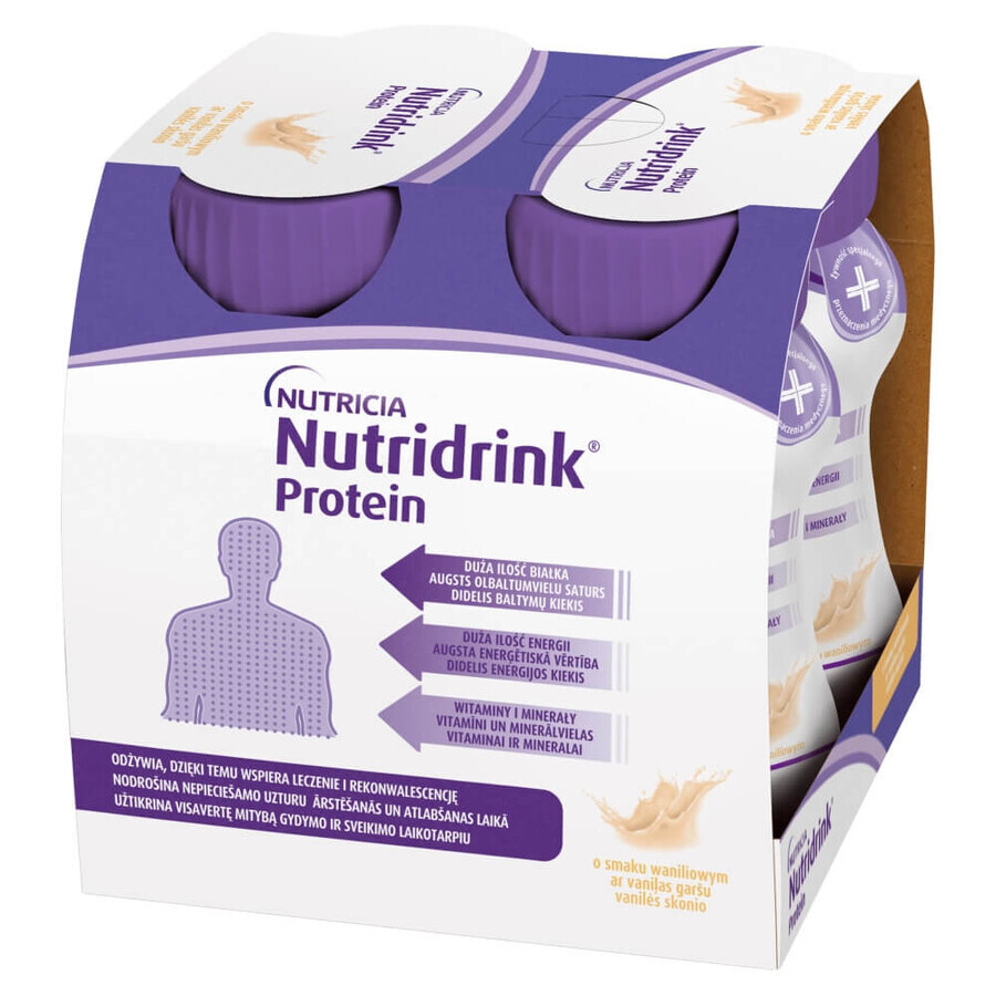 Nutridrink Protein, aromă de vanilie, 4 x 125 ml