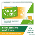 Tantum Verde 3 mg, aromă de miere și portocale, 30 de pastile tari