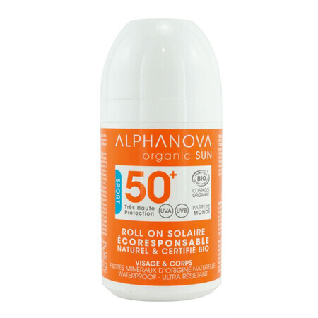 Alphanova Sun Extreme Sport Bio, Sonnenschutzmittel, hypoallergen, Roll-on, SPF 50+, 50 g