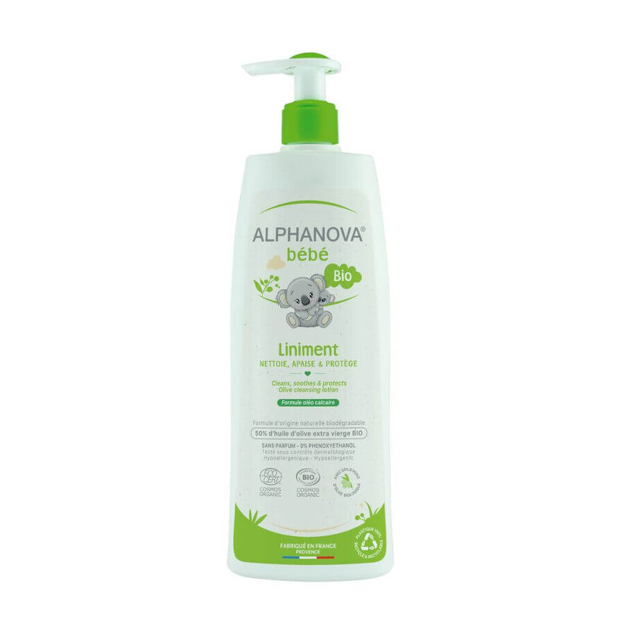 Alphanova Bebe, huile de lavage et de bain bio, 500 ml