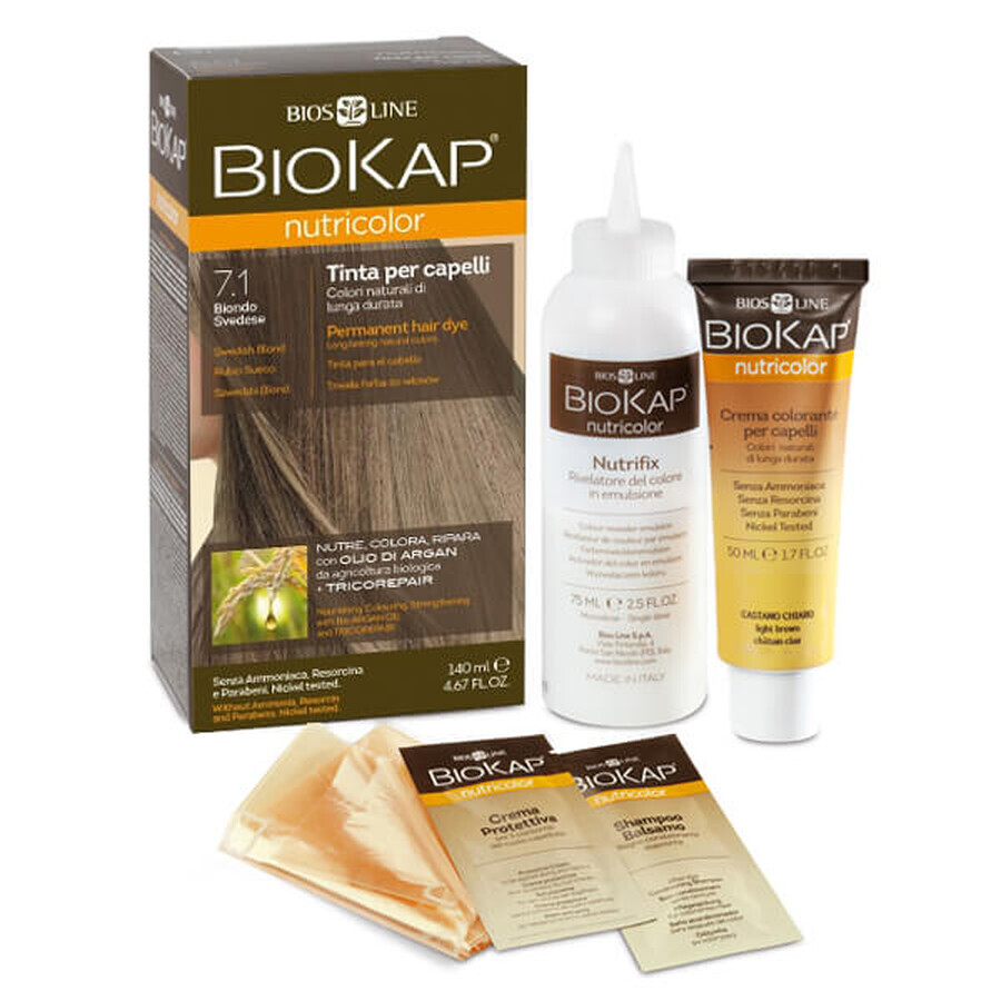 Biokap Nutricolor, hair color, 7.1 Swedish blonde, 140 ml