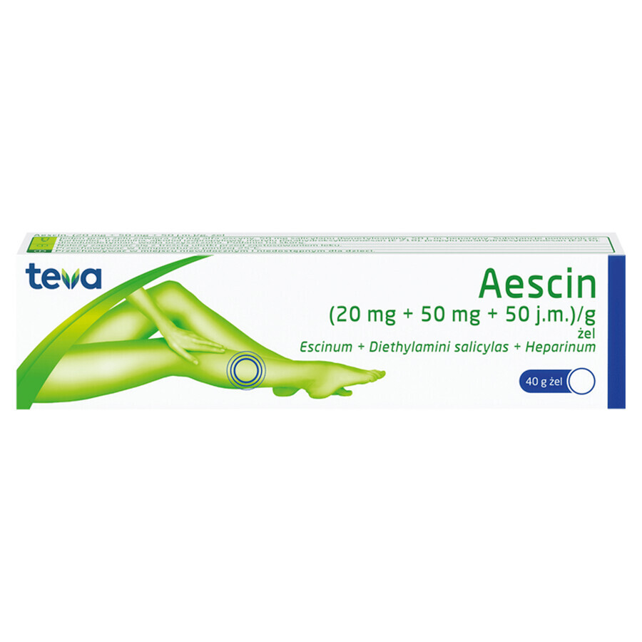 Aescin (20 mg + 50 mg + 50 UI)/gel, gel, 40 g