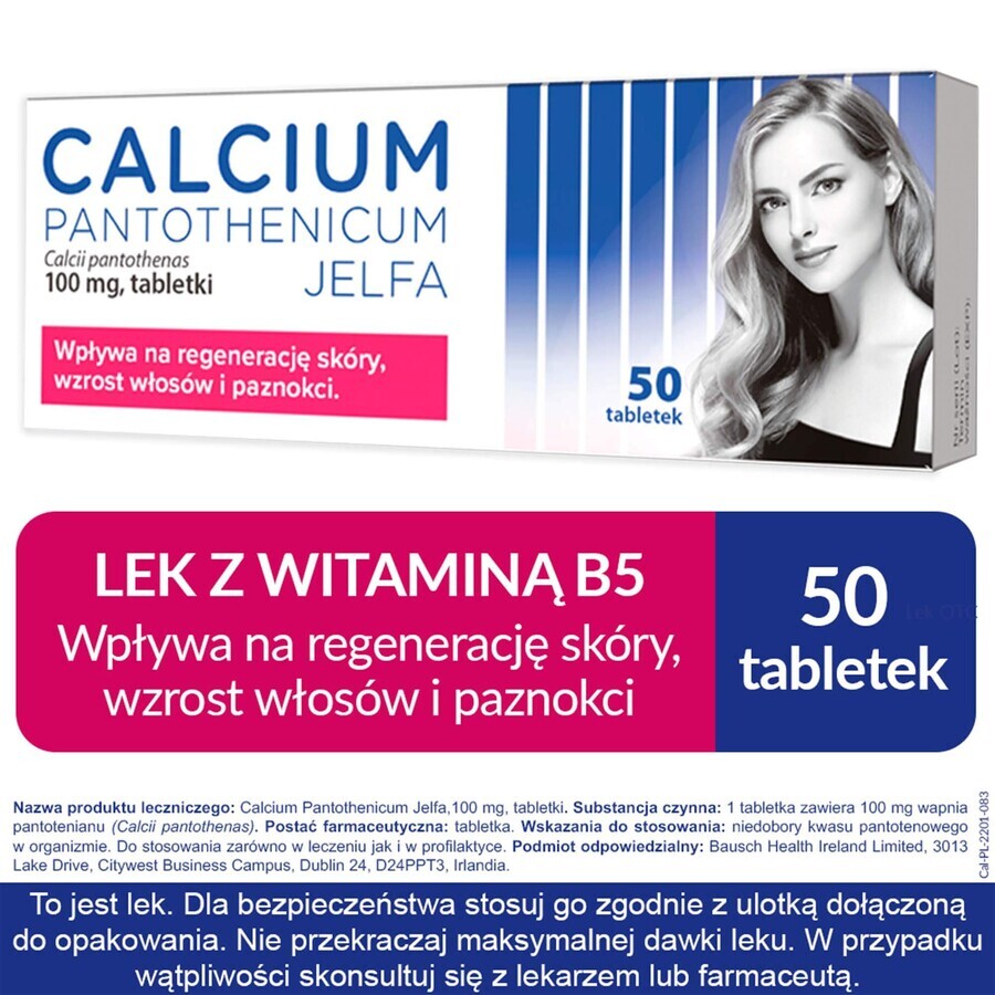 Calcium Pantothenicum Jelfa 100 mg, 50 Tabletten