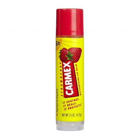 Carmex Strawberry, balsam de buze hidratant stick, SPF 15, 4.25 g