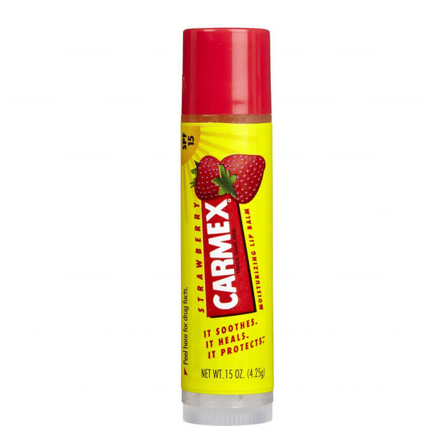 Carmex Strawberry, balsam de buze hidratant stick, SPF 15, 4.25 g