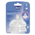 Chicco, NaturalFeeling tétine de biberon 6m +, débit rapide, après 6 mois, 2 pièces