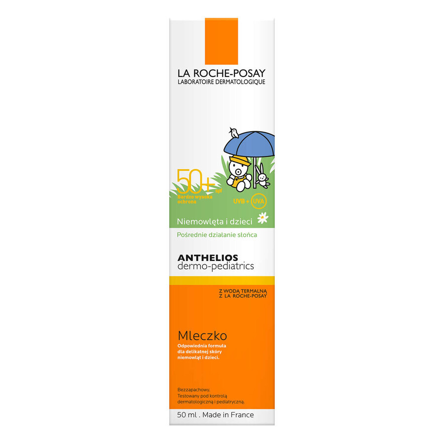 La Roche-Posay Anthelios Dermo-Pediatrics, lapte protector pentru față și corp de la 6 luni, SPF 50+, 50 ml