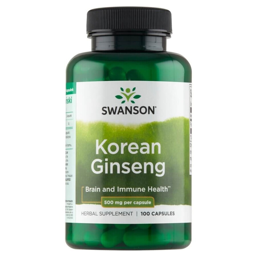 Swanson Ginseng Coréen, 100 gélules