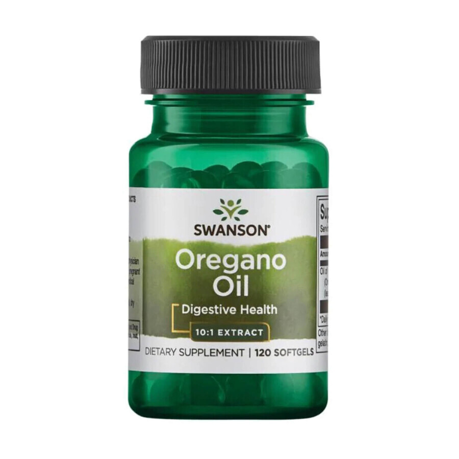 Swanson Oregano Oil, extract de oregano, 120 capsule gel