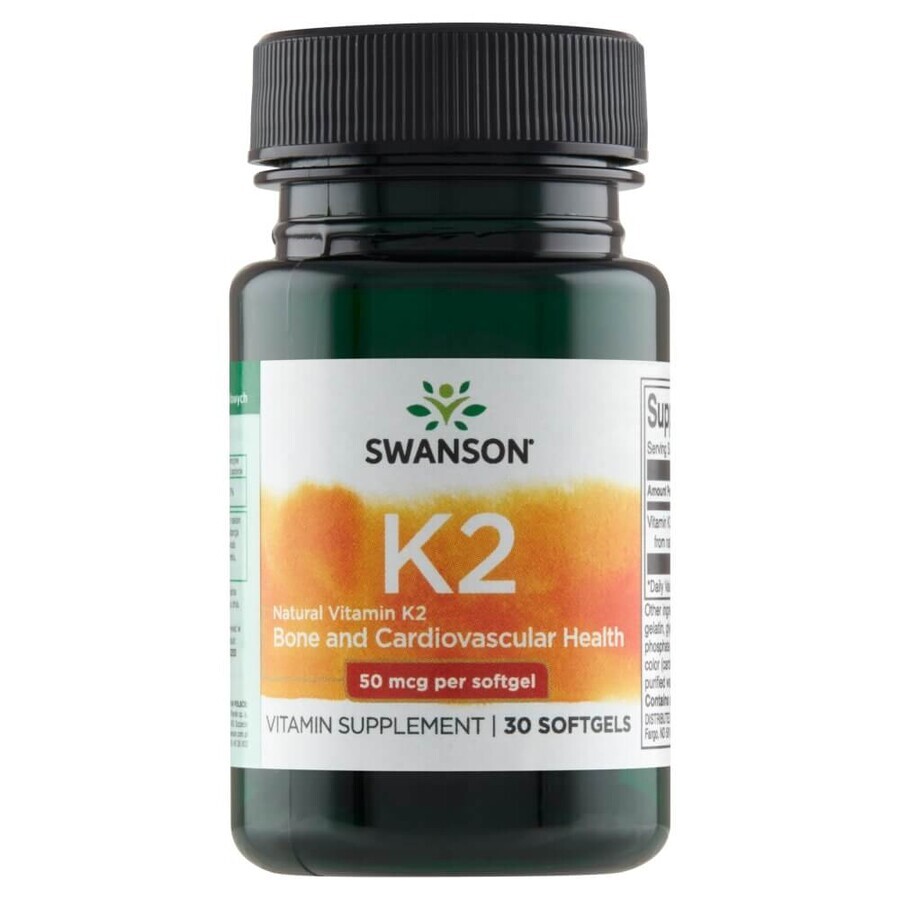 Swanson K-2, vitamin K 50 µg, 30 gel capsules