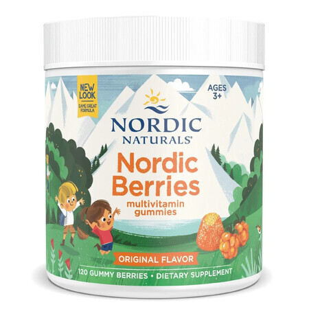 Nordic Naturals Nordic Berries, jeleuri multivitamine pentru copii de la 3 ani, aromă de citrice, 120 bucăți