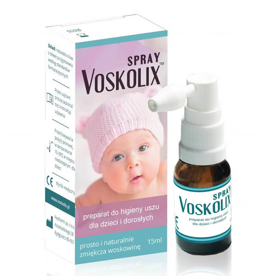 Voskolix, spray pentru igiena urechilor pentru copii și adulți, 15 ml