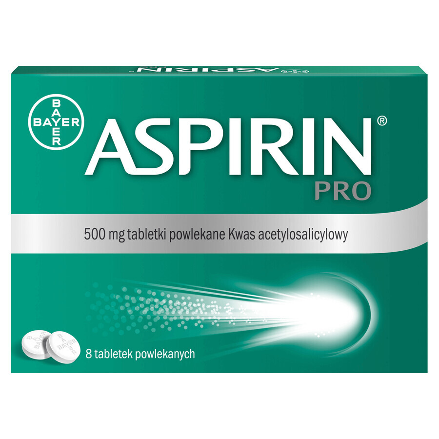 Aspirin Pro 500 mg, 8 comprimate filmate