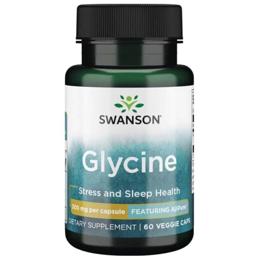 Swanson AjiPure Glycine, glycine 500 mg, 60 gélules végétales