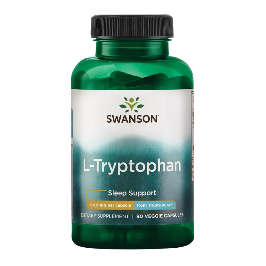 Swanson L-Tryptophan TryptoPure, L-Tryptophan 500 mg, 90 vegetarische Kapseln