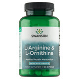 Swanson, L-Arginine and L-Ornithine, 100 Capsules