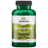 Swanson Fenugreek Seed, semințe de schinduf, 90 capsule