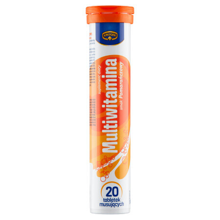 Kruger Multivitamínico, sabor naranja, 20 comprimidos efervescentes