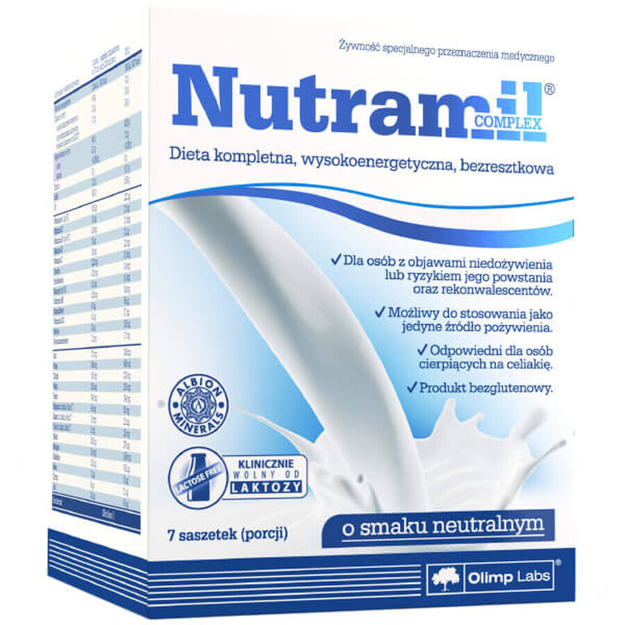 Olimp Nutramil Complex, preparat nutritiv, aromă neutră, 72 g x 7 pliculețe