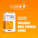 Calcium Sandoz + Vitamina C 260 mg + 1000 mg, goût orange, 10 comprimés effervescents