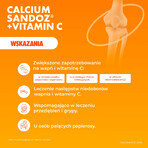 Calcium Sandoz + Vitamina C 260 mg + 1000 mg, goût orange, 10 comprimés effervescents