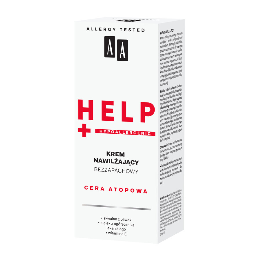 AA Help, Piele atopică, cremă hidratantă fără parfum, 50 ml