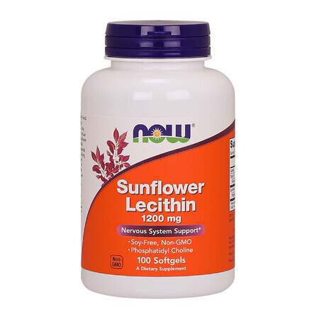 Now Foods Sunflower Lecithin, Sunflower Seed Lecithin 1200mg, 100 Softgels