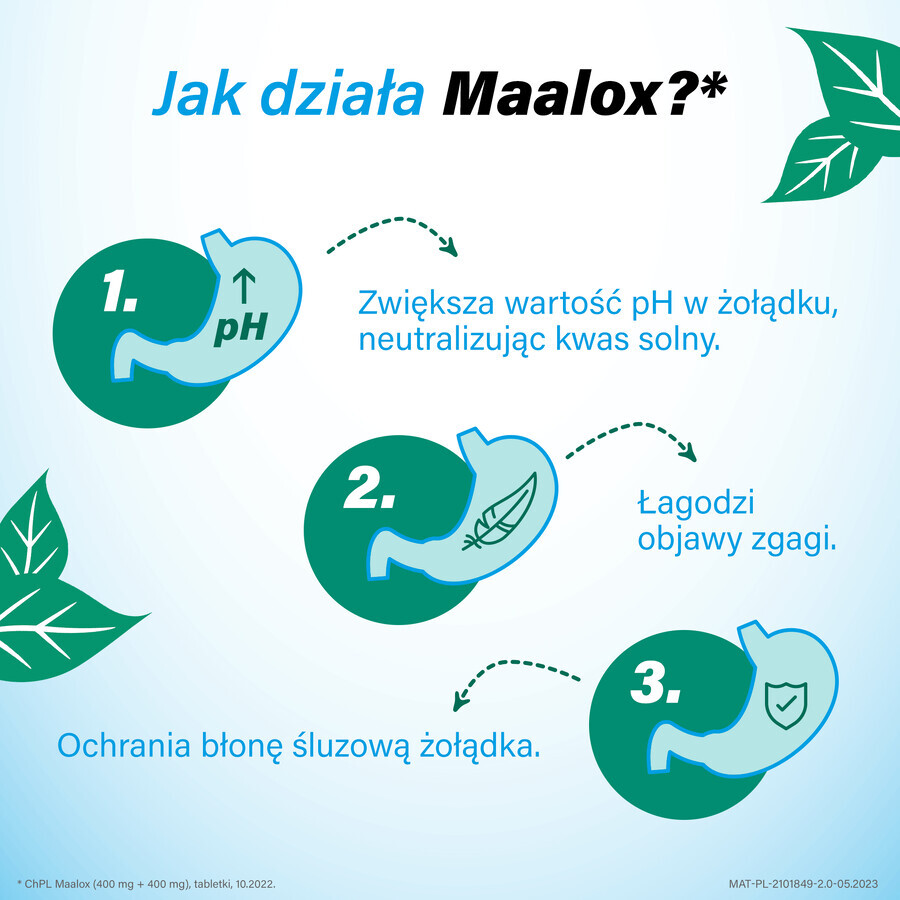 Maalox 400 mg + 400 mg, 40 compresse