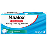 Maalox 400 mg + 400 mg, 40 comprimate