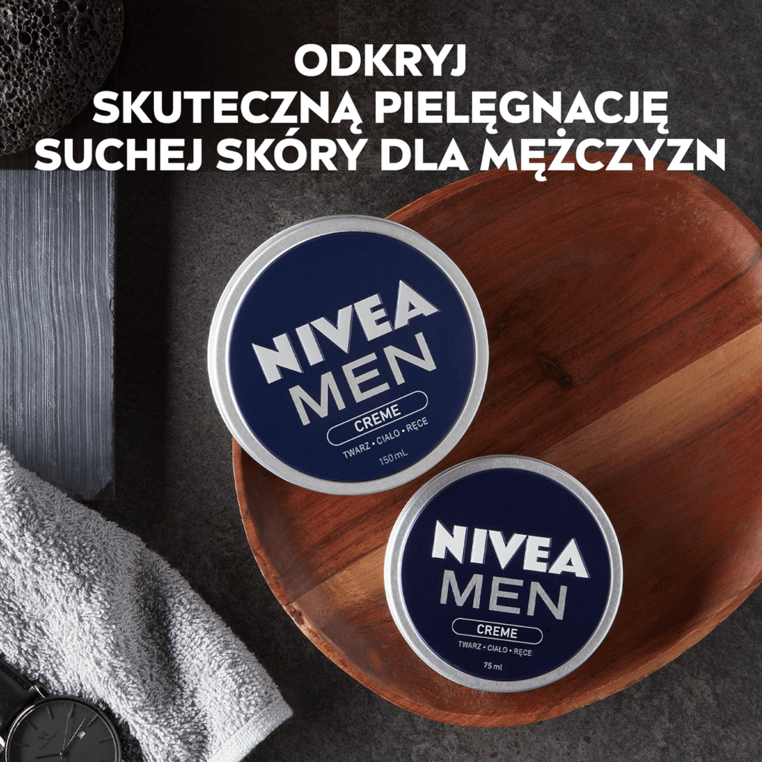 Nivea Men Creme, cremă de față, corp și mâini pentru bărbați, 75 ml