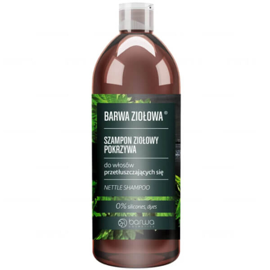 Barwa Ziołowa, shampoo all'ortica, capelli grassi, 480 ml