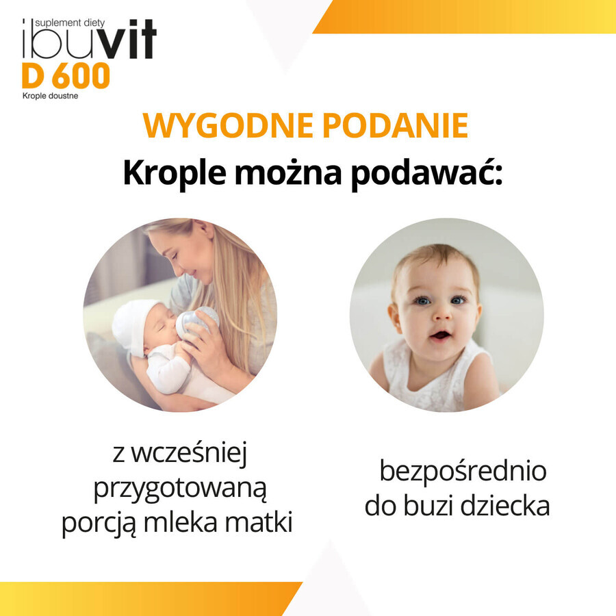 Ibuvit D 600, vitamina D pentru sugari și copii, picături orale, 10 ml