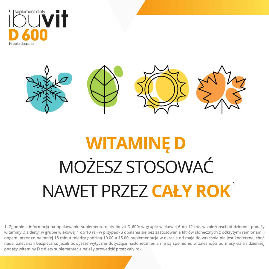 Ibuvit D 600, vitamina D pentru sugari și copii, picături orale, 10 ml