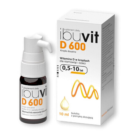 Ibuvit D 600, vitamina D pentru sugari și copii, picături orale, 10 ml