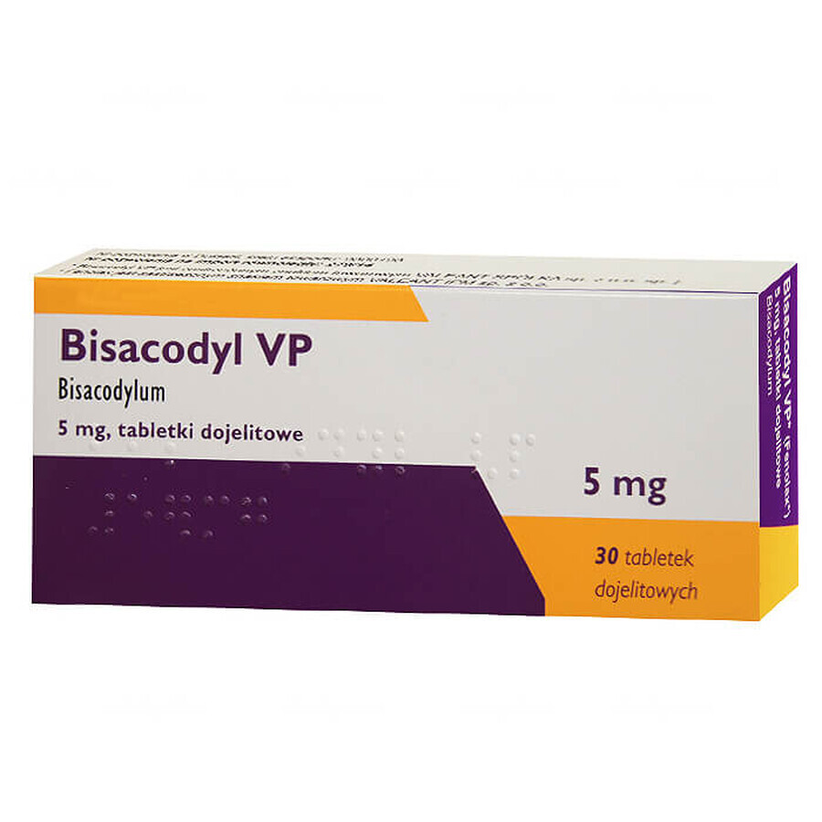 Bisacodyl VP 5 mg, 30 comprimés entéraux (importation parallèle)