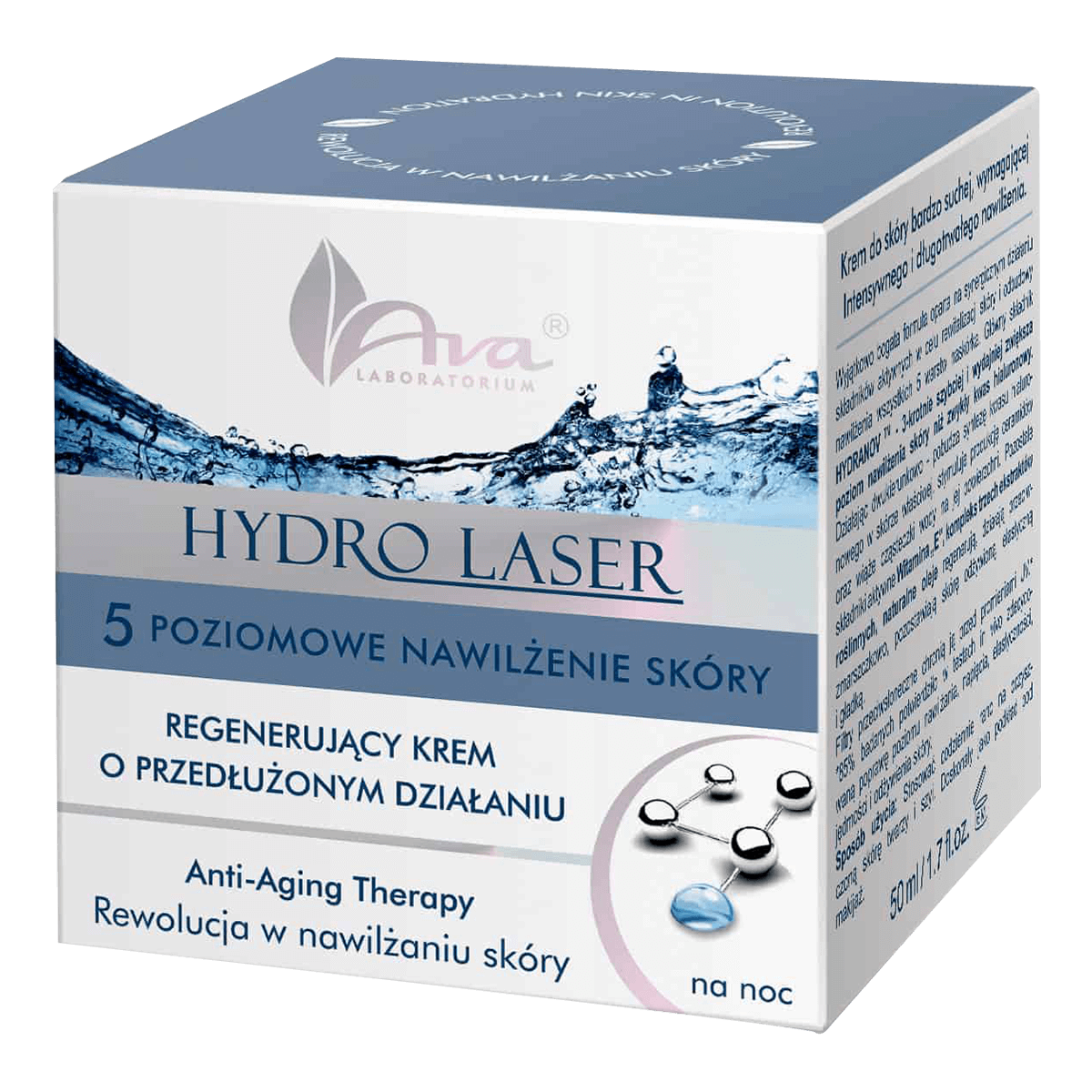 Ava Hydro Laser, cremă de noapte regenerantă de lungă durată, 50 ml