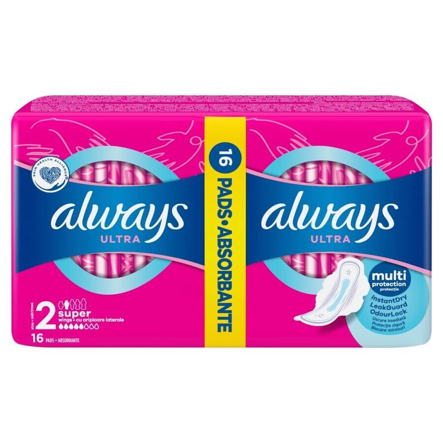 Always Ultra, assorbenti igienici con ali, Super, 16 pz.