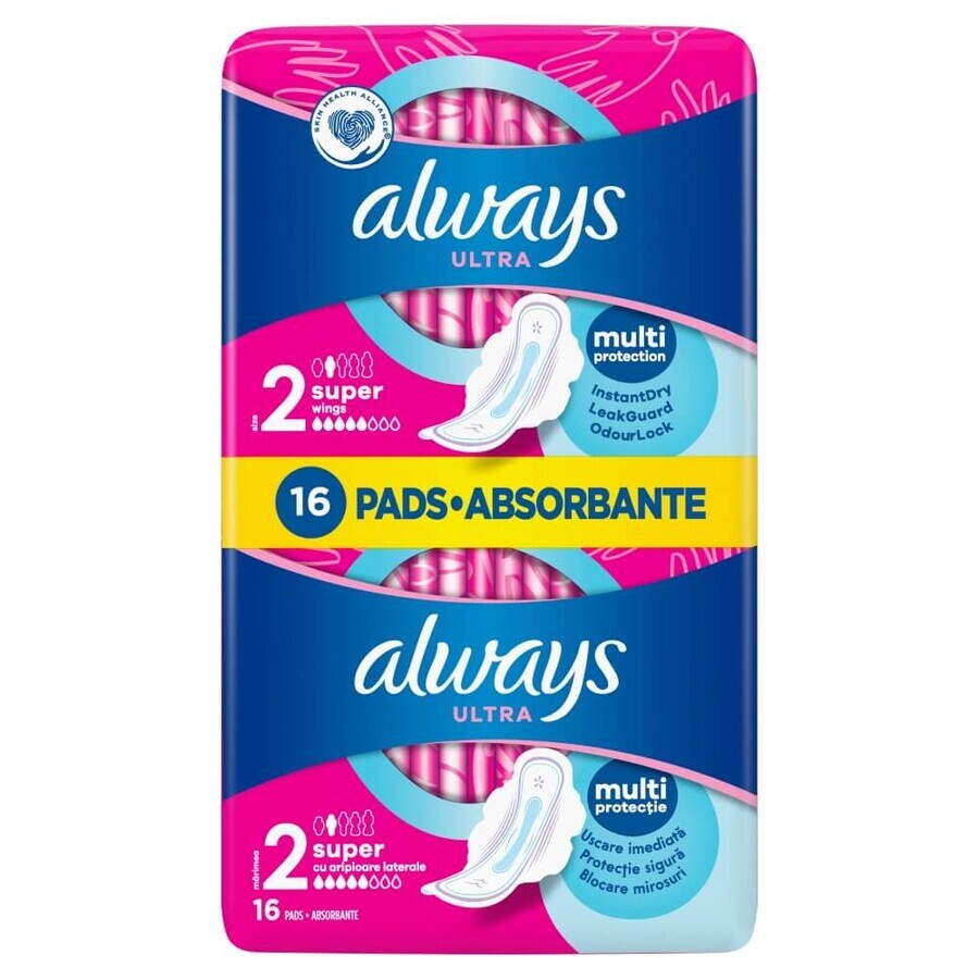 Always Ultra, assorbenti igienici con ali, Super, 16 pz.