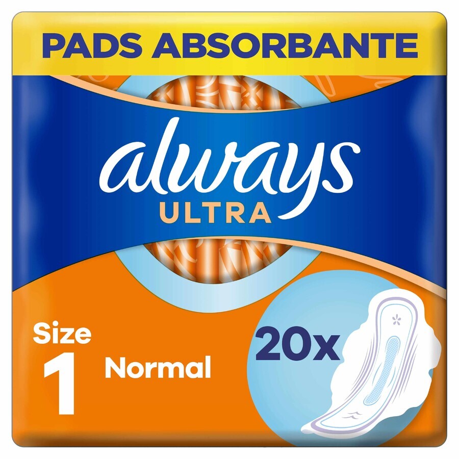 Always Ultra, prosoape igienice cu aripi, Normal Plus, 20 buc