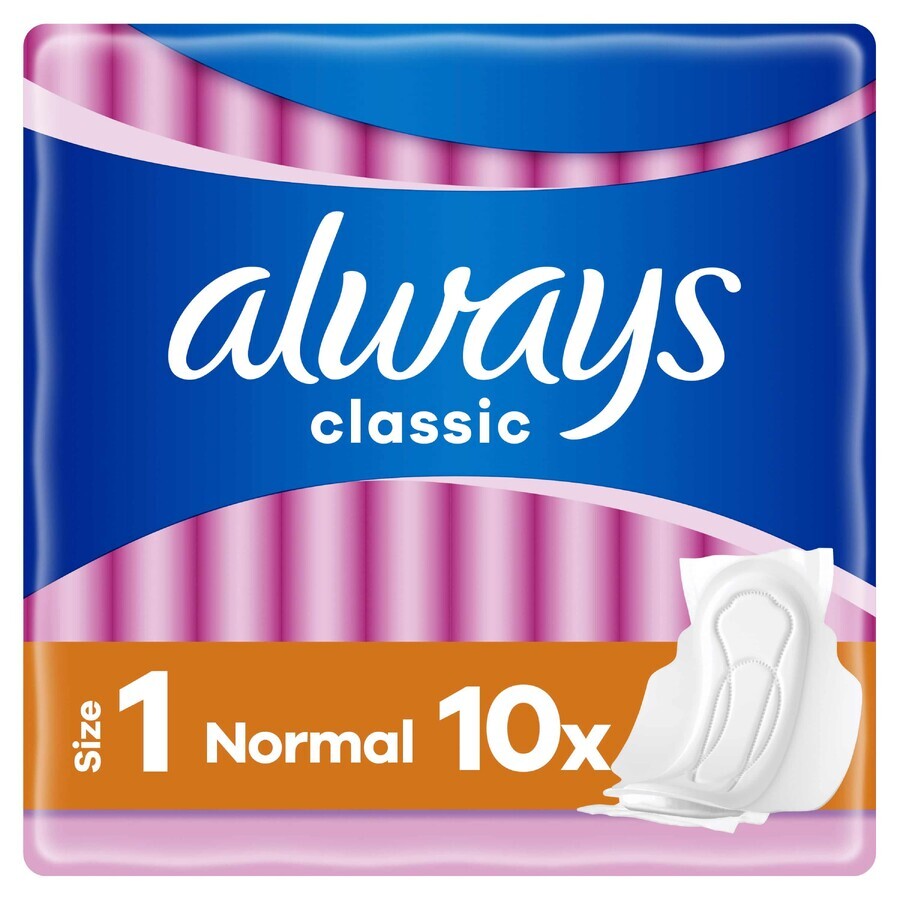 Always Classic Sensitive, prosoape sanitare cu aripi, Normal, 10 buc