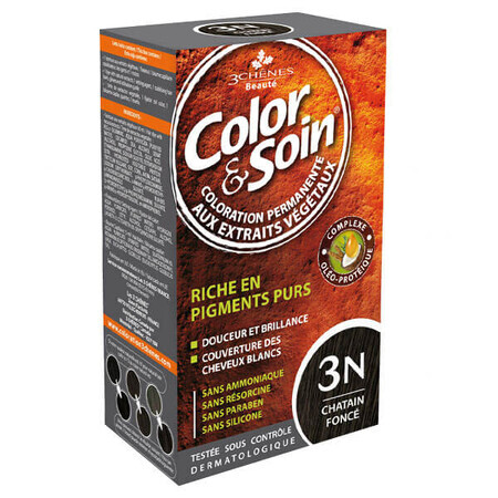 Color&amp;Soin, hair dye, 3N, dark chestnut, 135 ml