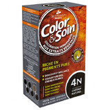 Color&amp;Soin, vopsea de păr, 4N, gri natural, 135 ml