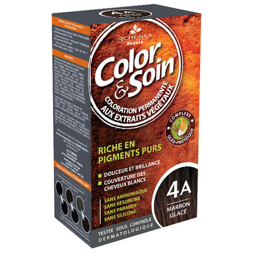 Color&amp;Soin, hair dye, 4A, cool brown, 135 ml