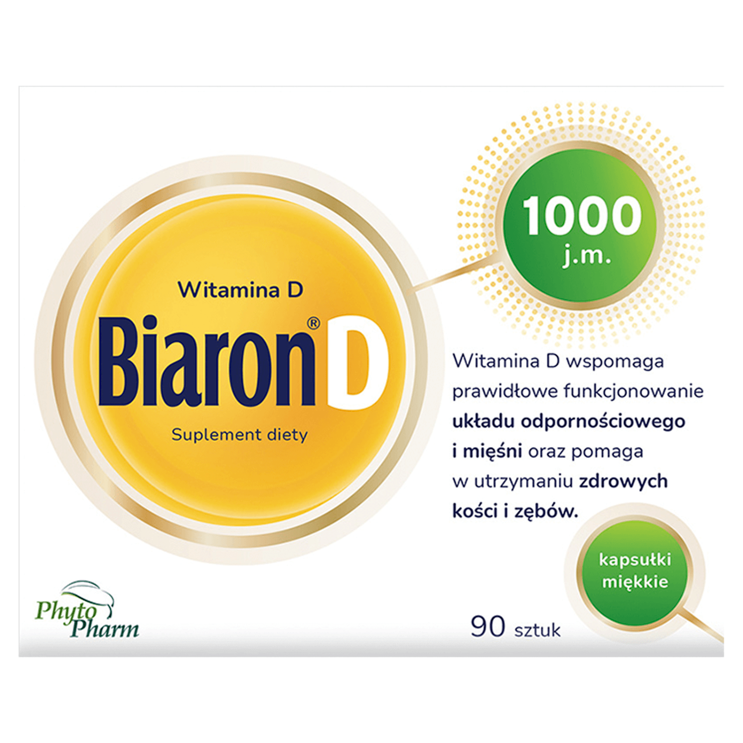 Biaron D, vitamina D 1000 UI, 90 capsule