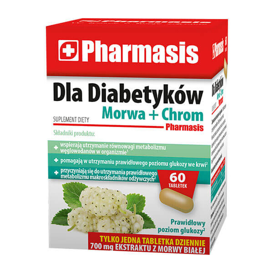 Pharmasis pentru diabetici Mulberry + crom, 60 comprimate