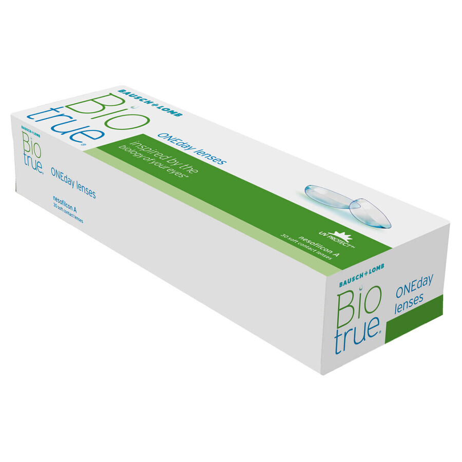 Biotrue ONEday, lentile de contact, 1 zi, sferice, - 2.50, 30 buc